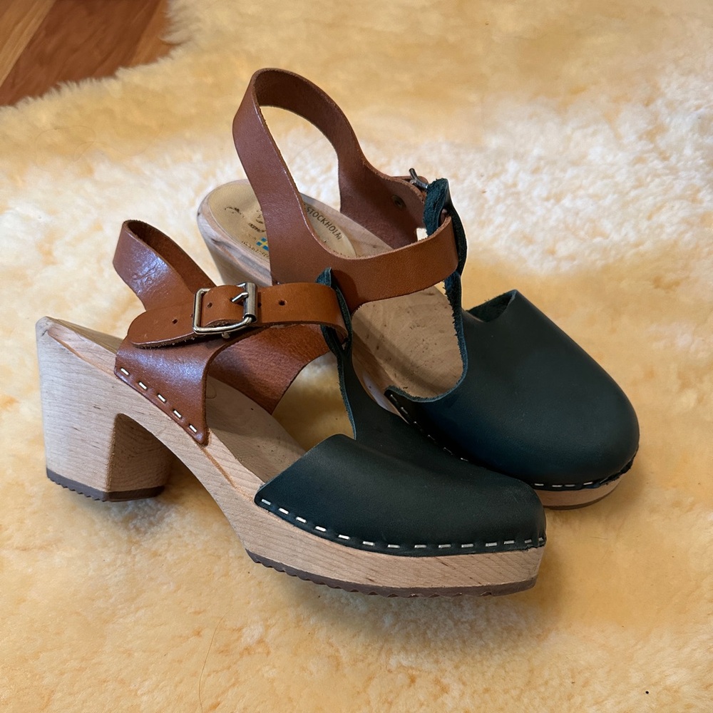 Lotta from Stockholm Green and Brown leather shoes 39